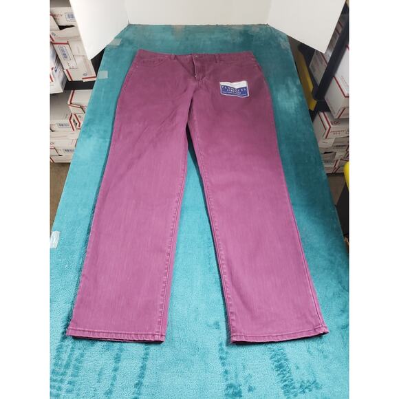Bandolino Jeans Size 16 Womens Purple Stretch Denim Mid Rise Mandie Straight NWT - Picture 1 of 14